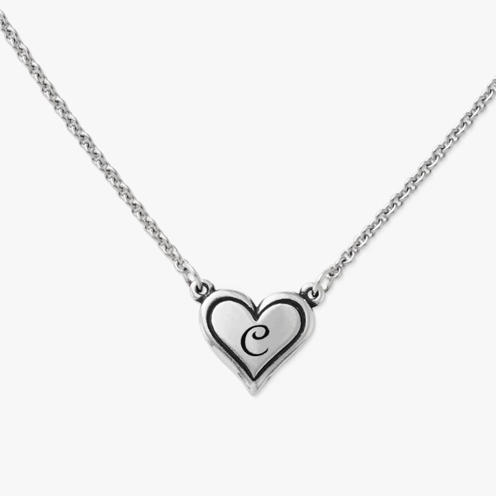 Delicate Heart Initial Necklace “C”